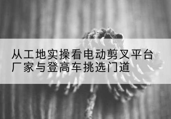 稻城电动剪叉升降平台厂家-从工地实操看电动剪叉平台厂家与登高车挑选门道
